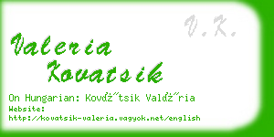 valeria kovatsik business card